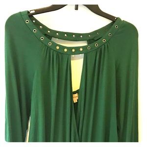 Ella moss green crossover long sleeve top